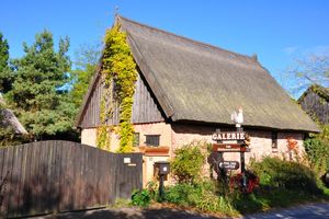 Haus mit Reetdach auf der Insel Usedom